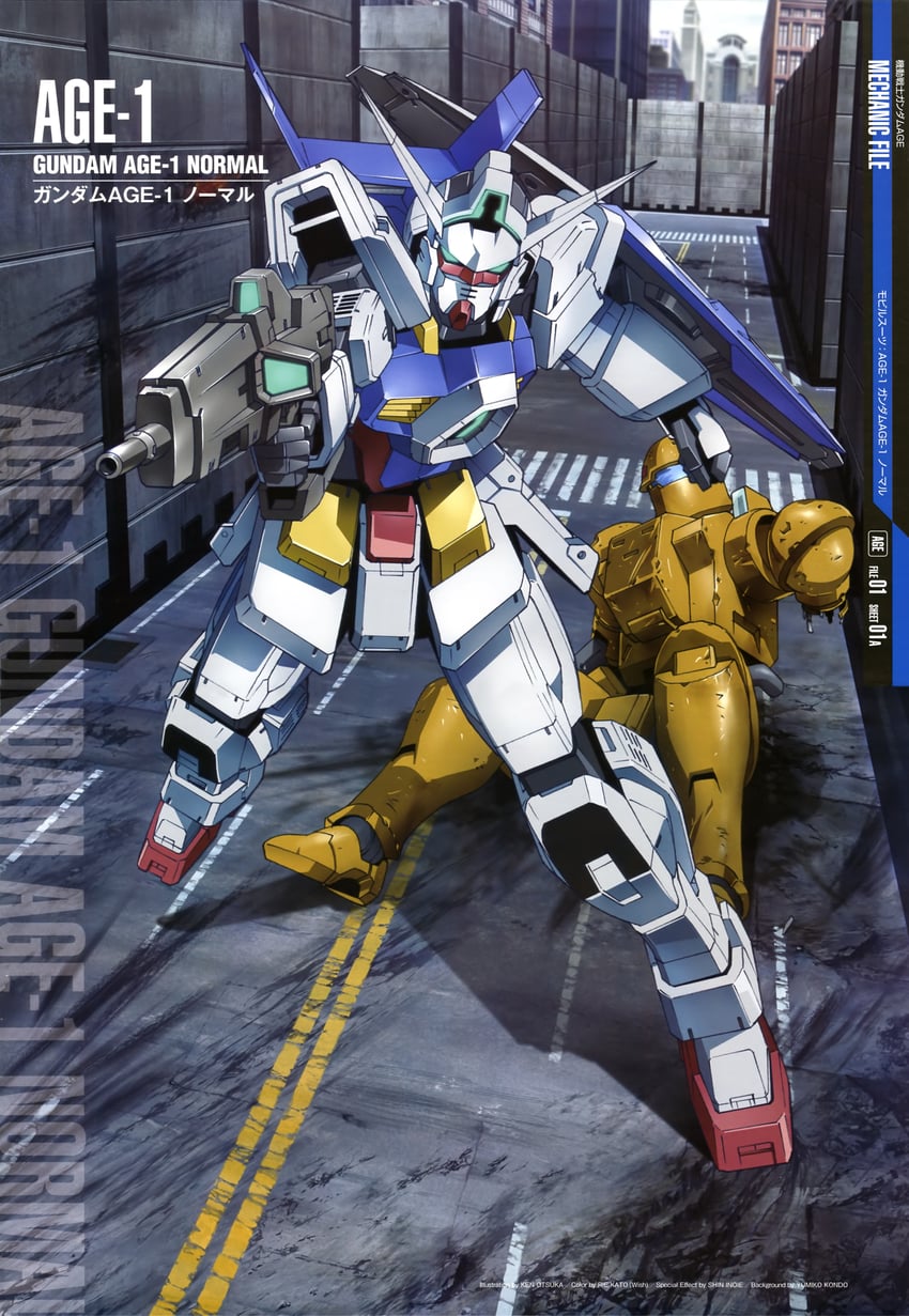 gundam age-1, gundam age-1 normal, and desperado (gundam and 2 more) drawn by ootsuka_ken
