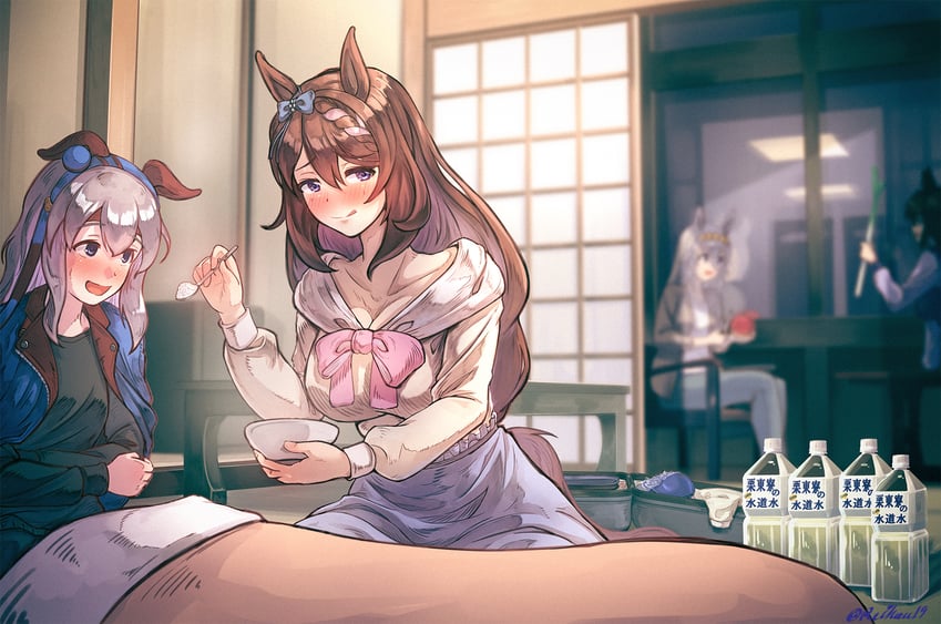 oguri cap, tamamo cross, super creek, and inari one (umamusume) drawn by reihou19