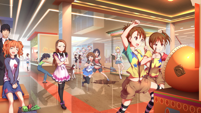 producer, shibuya rin, hoshii miki, amami haruka, kikuchi makoto, and 10 more (idolmaster and 3 more) drawn by himitsu_(hi_mi_tsu_2)
