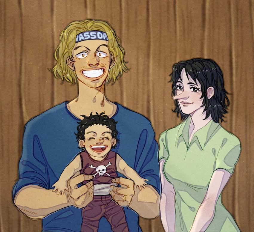 usopp, yasopp, and banchina (one piece) drawn by just_noi