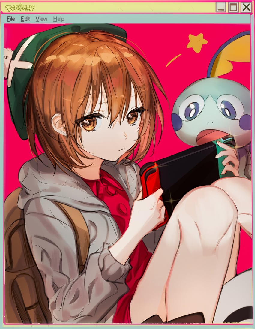 gloria and sobble (pokemon and 3 more) drawn by ku_ha