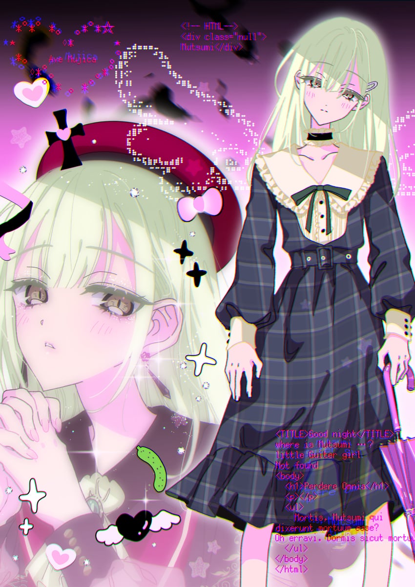 wakaba mutsumi and mortis (bang dream! and 1 more) drawn by himitsu_(iemaki)