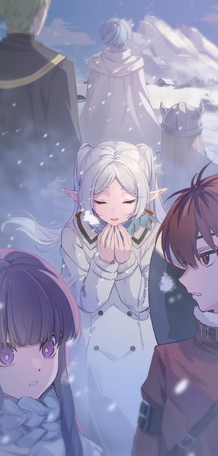 frieren, fern, stark, himmel, eisen, and 1 more (sousou no frieren) drawn by xuya2333
