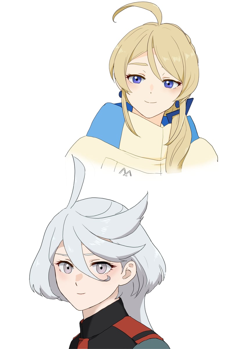 miorine rembran and yushura mirzakhani (gundam and 1 more) drawn by ismaisuke