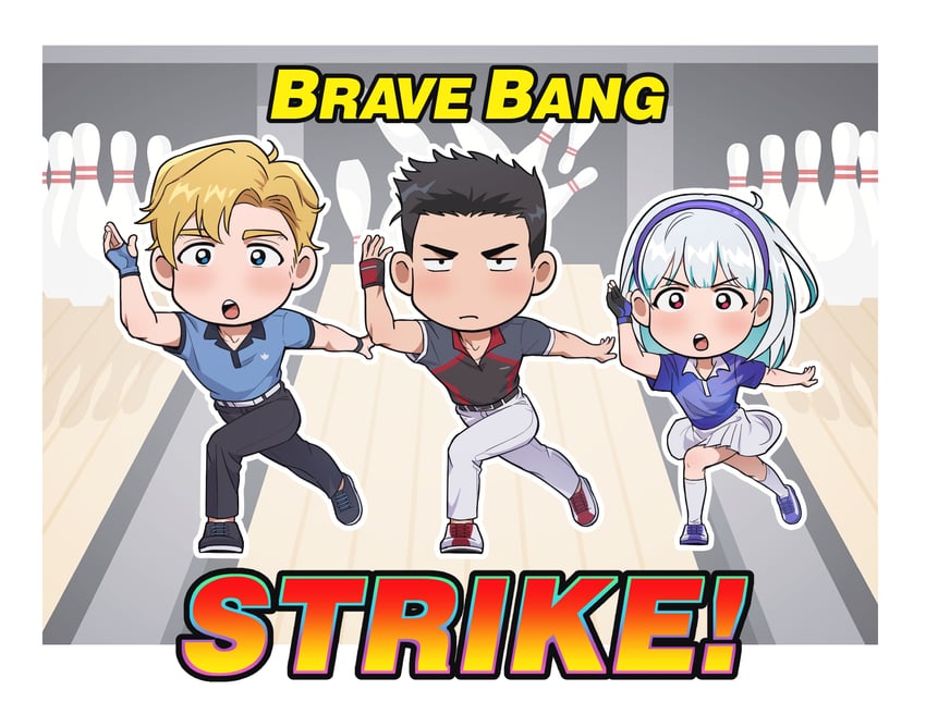 ao isami, lewis smith, and lulu (yuuki bakuhatsu bang bravern) drawn by wasted_m9
