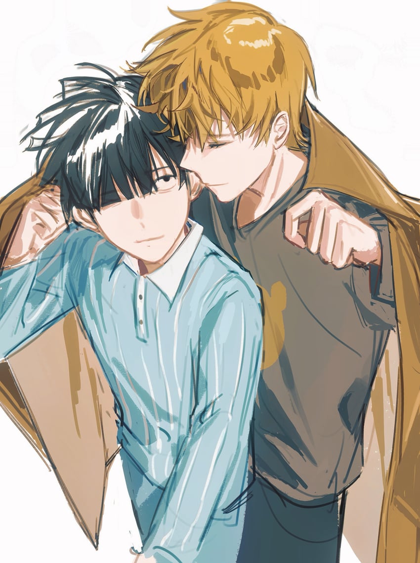kageyama shigeo and reigen arataka (mob psycho 100) drawn by baobing
