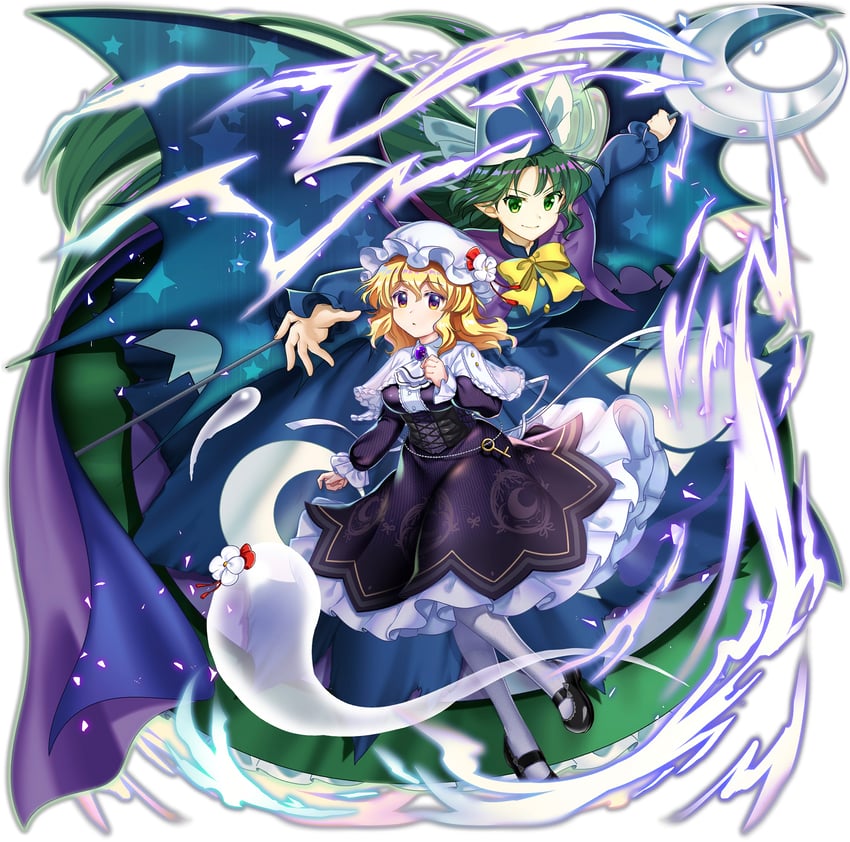 maribel hearn and mima (touhou and 1 more) drawn by rotte_(1109)