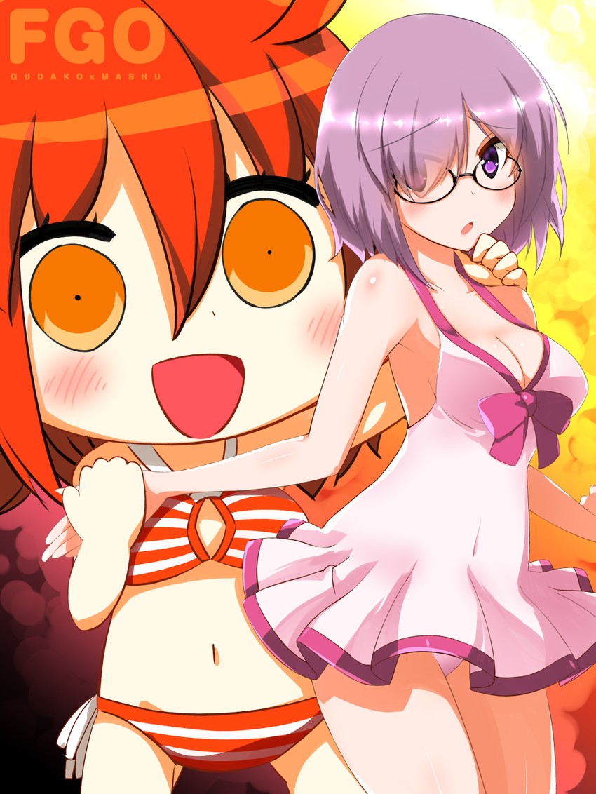 mash kyrielight and fujimaru ritsuka (fate and 1 more) drawn by sagamihara_sakyou