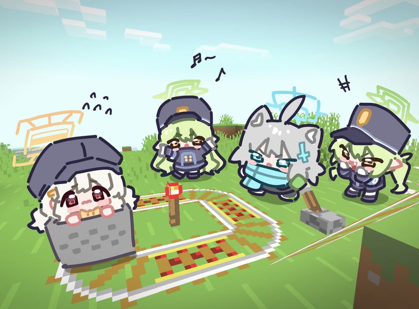 shiroko, hikari, nozomi, and aoba (blue archive and 1 more) drawn by ishikoro24