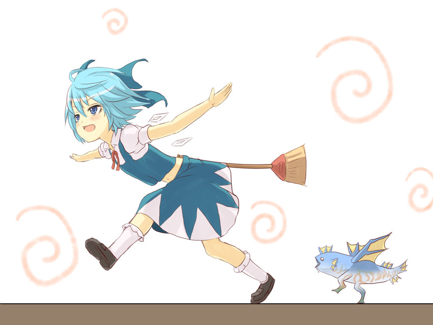 cirno and plesioth (touhou and 1 more) drawn by mitsuki_yuuya