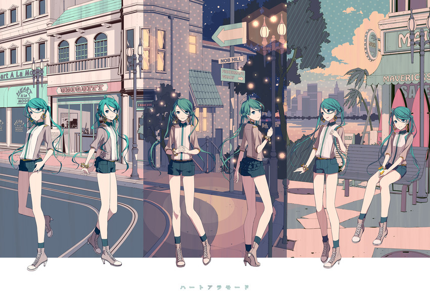 hatsune miku (vocaloid and 1 more) drawn by ixima
