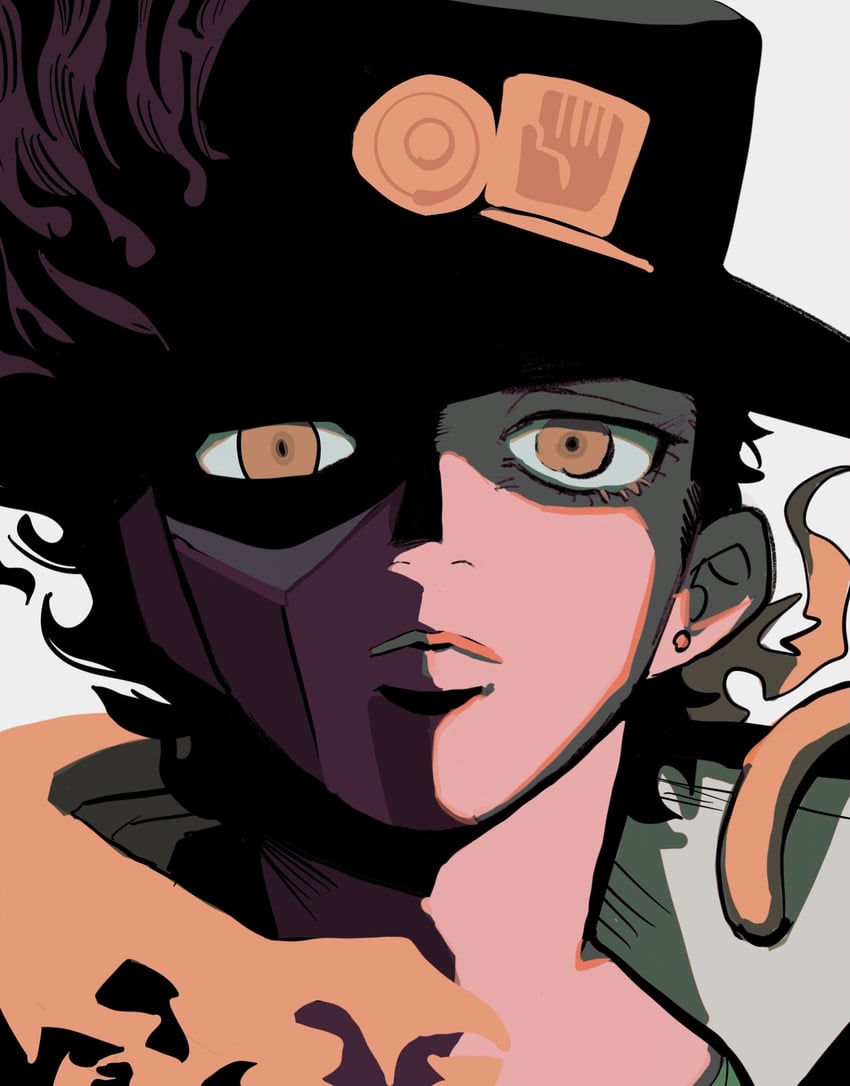 kujo jotaro and star platinum (jojo no kimyou na bouken and 1 more) drawn by effc5a