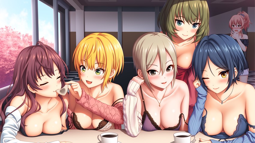 takagaki kaede, jougasaki mika, ichinose shiki, hayami kanade, miyamoto frederica, and 1 more (idolmaster and 1 more) drawn by nazu-na