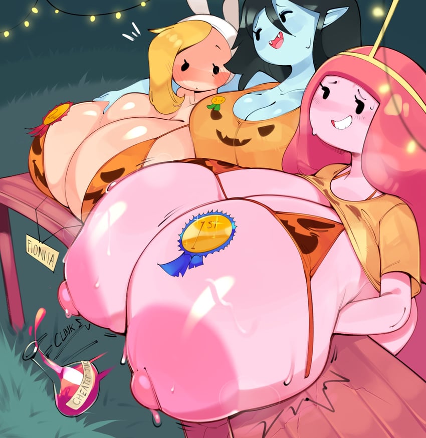 marceline abadeer, princess bonnibel bubblegum, and fionna campbell (adventure time) drawn by bulumblebee