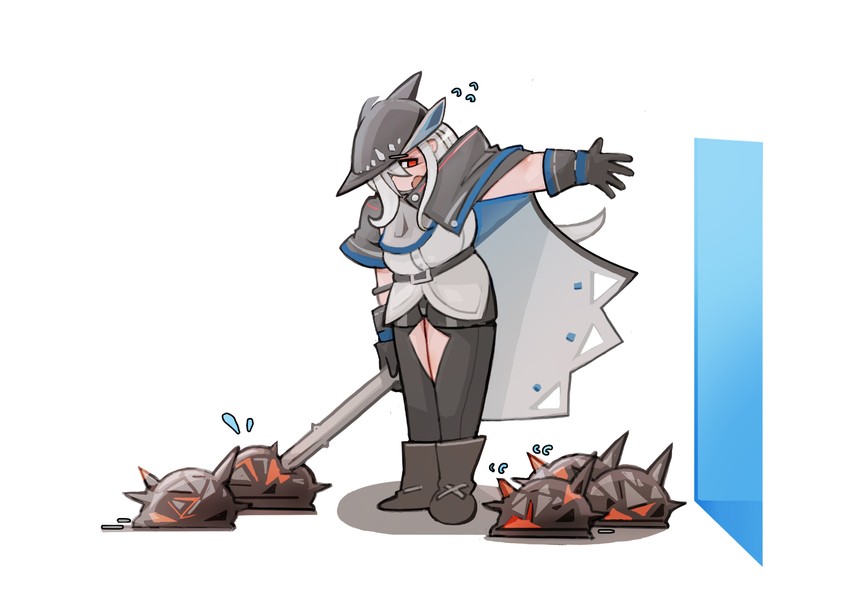 skadi, originium slug, originium slug beta, and originium slug alpha (arknights) drawn by jumbowhopper