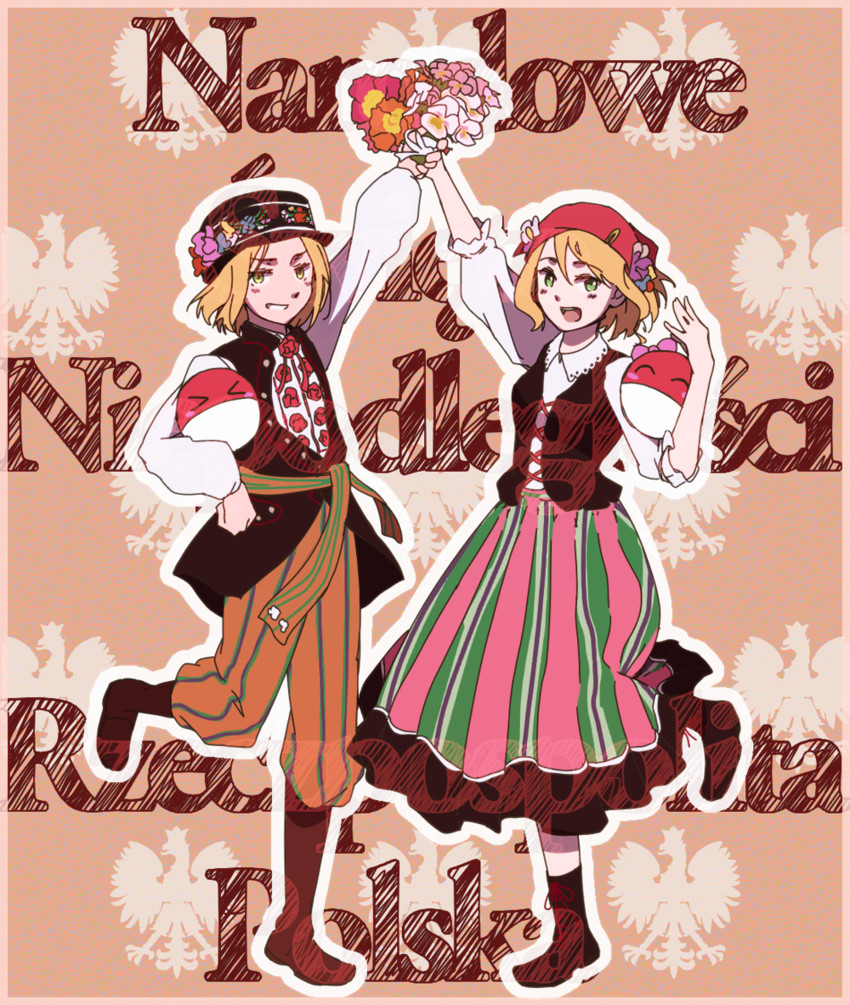 polandball and poland (axis powers hetalia and 1 more) drawn by dannoura