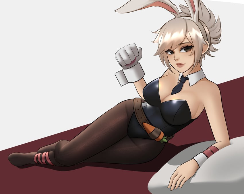 riven and battle bunny riven (league of legends) drawn by shinchiiart