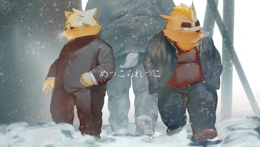 fukami yohei, buchi, and yamano taishou (mekko rarekko) drawn by quirrel_(gharnedanshyo)
