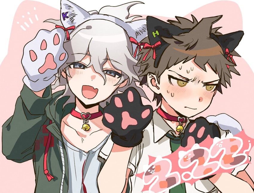 komaeda nagito and hinata hajime (danganronpa and 1 more) drawn by r9rpd