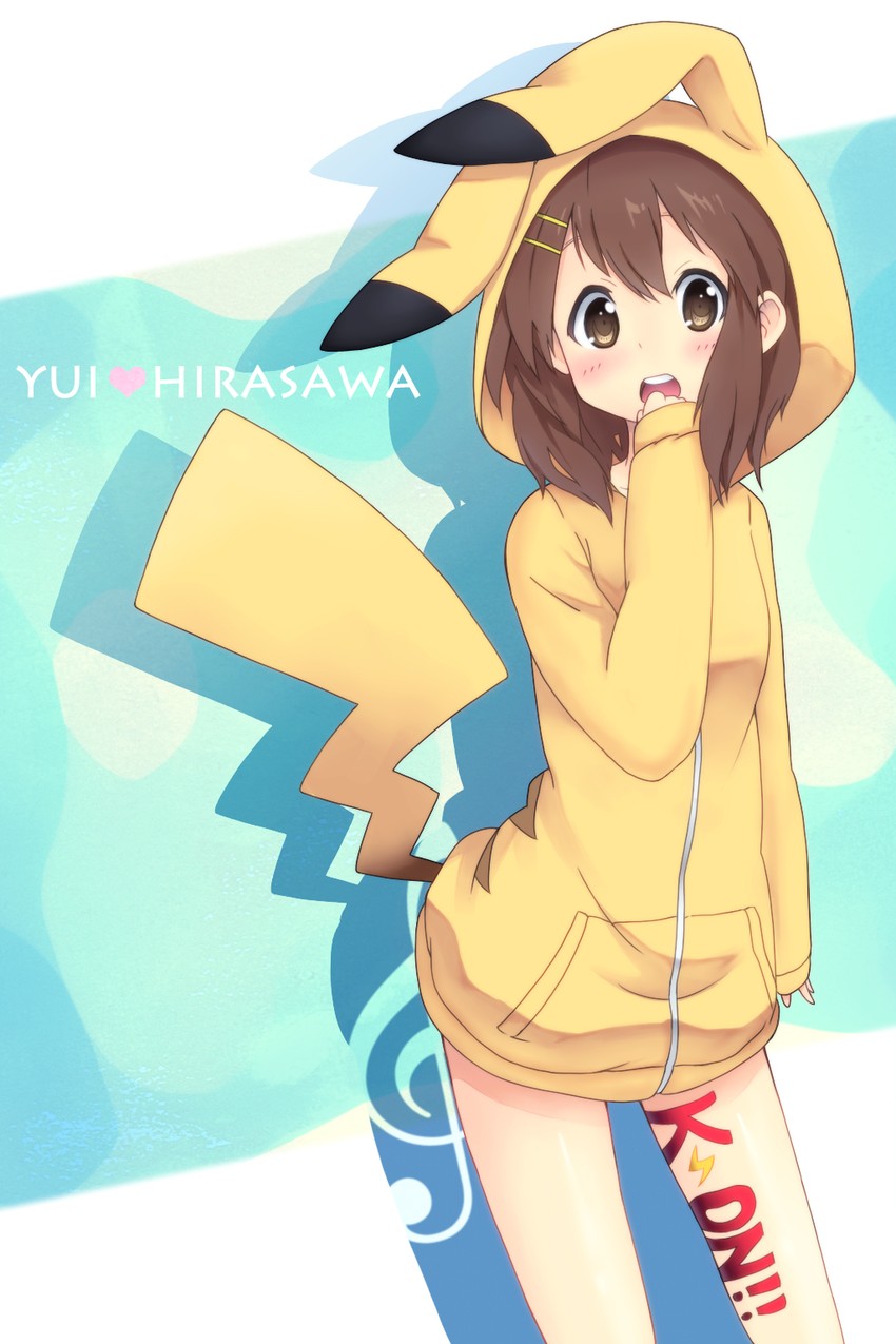 pikachu and hirasawa yui (pokemon and 1 more) drawn by hiroki_eiki