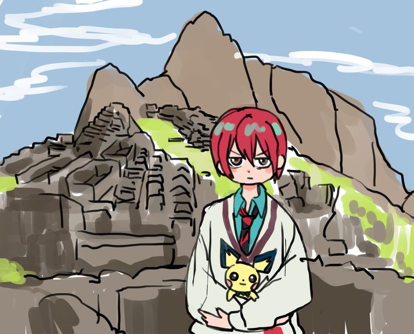 amate yuzuriha and pichu (pokemon and 2 more) drawn by hayama_maga