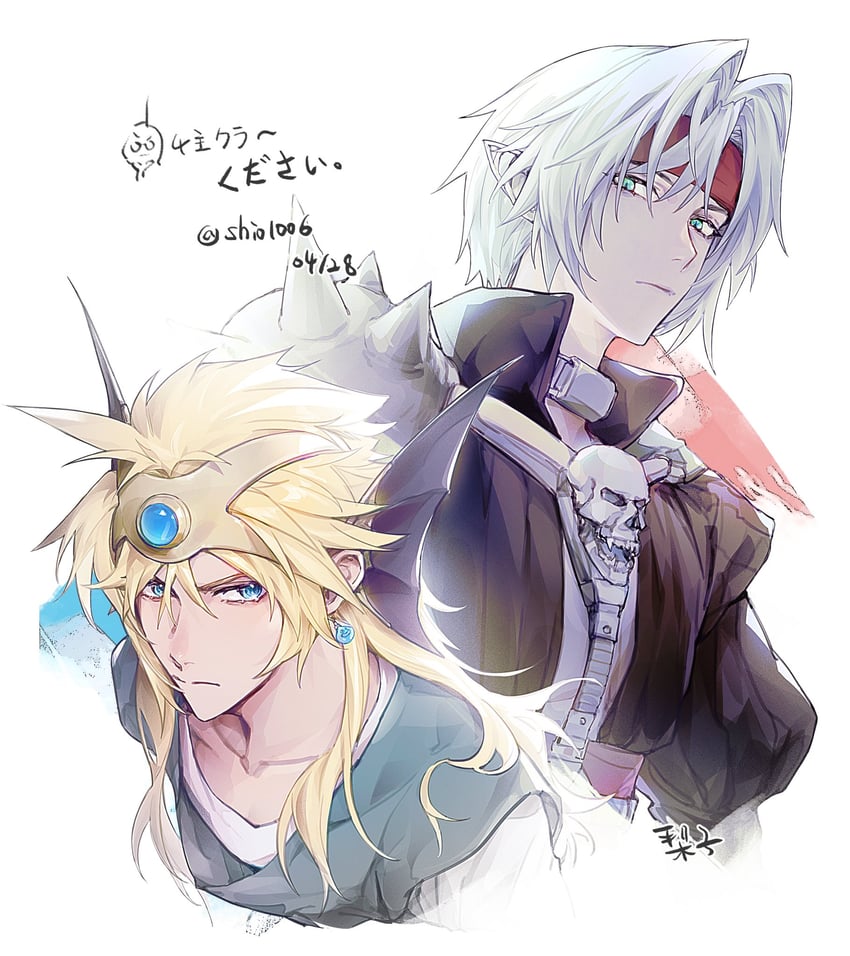 cloud strife, sephiroth, hero, and pisaro (final fantasy and 4 more) drawn by lily_(shio1006)