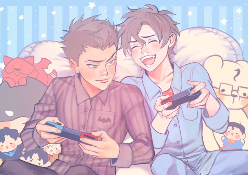 batman, robin, dick grayson, jason todd, nightwing, and 4 more (dc comics and 3 more) drawn by endure_gif