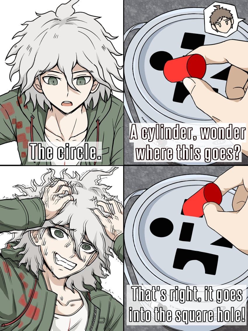 komaeda nagito and hinata hajime (danganronpa and 1 more) drawn by kmnm_1403