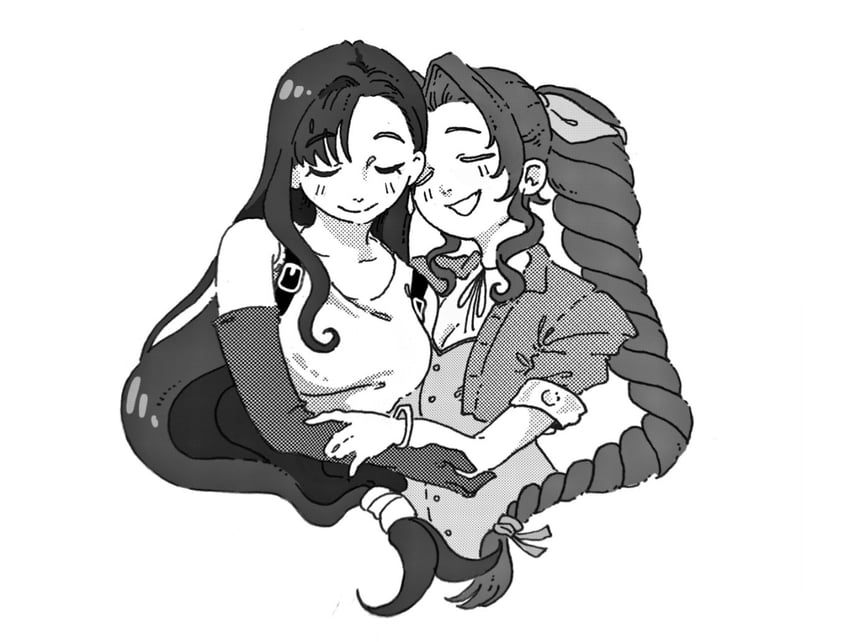 tifa lockhart and aerith gainsborough (final fantasy and 1 more) drawn by neirorien