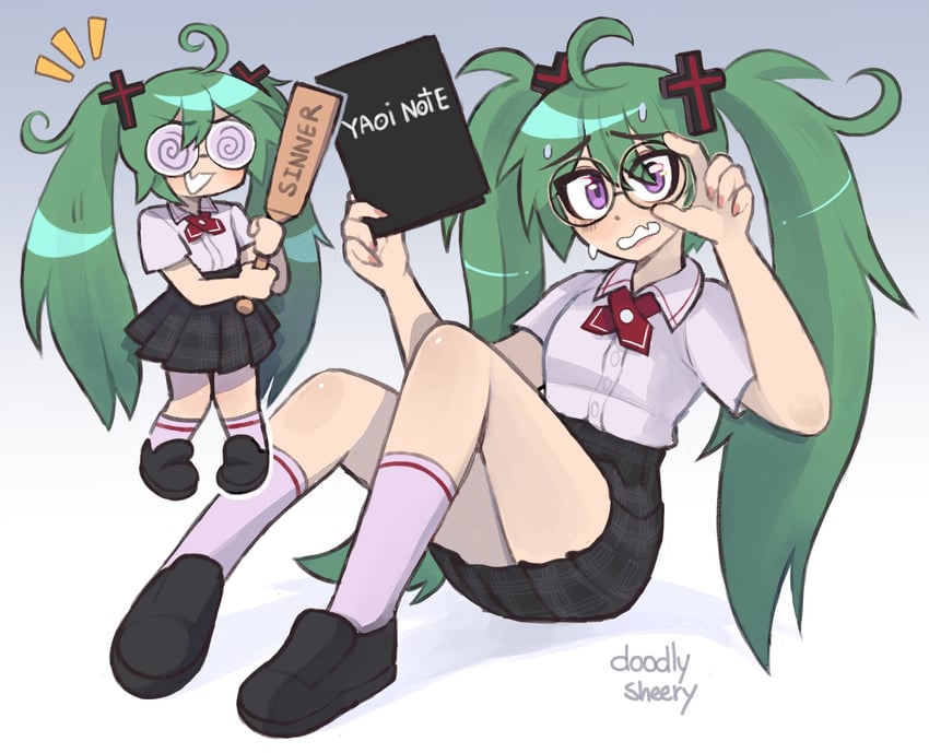hatsune miku (vocaloid and 1 more) drawn by mitsuko_tan