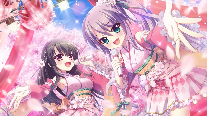 tsukisaka sayu and ichikishima mizuha (re:stage!) drawn by izumi_tsubasu