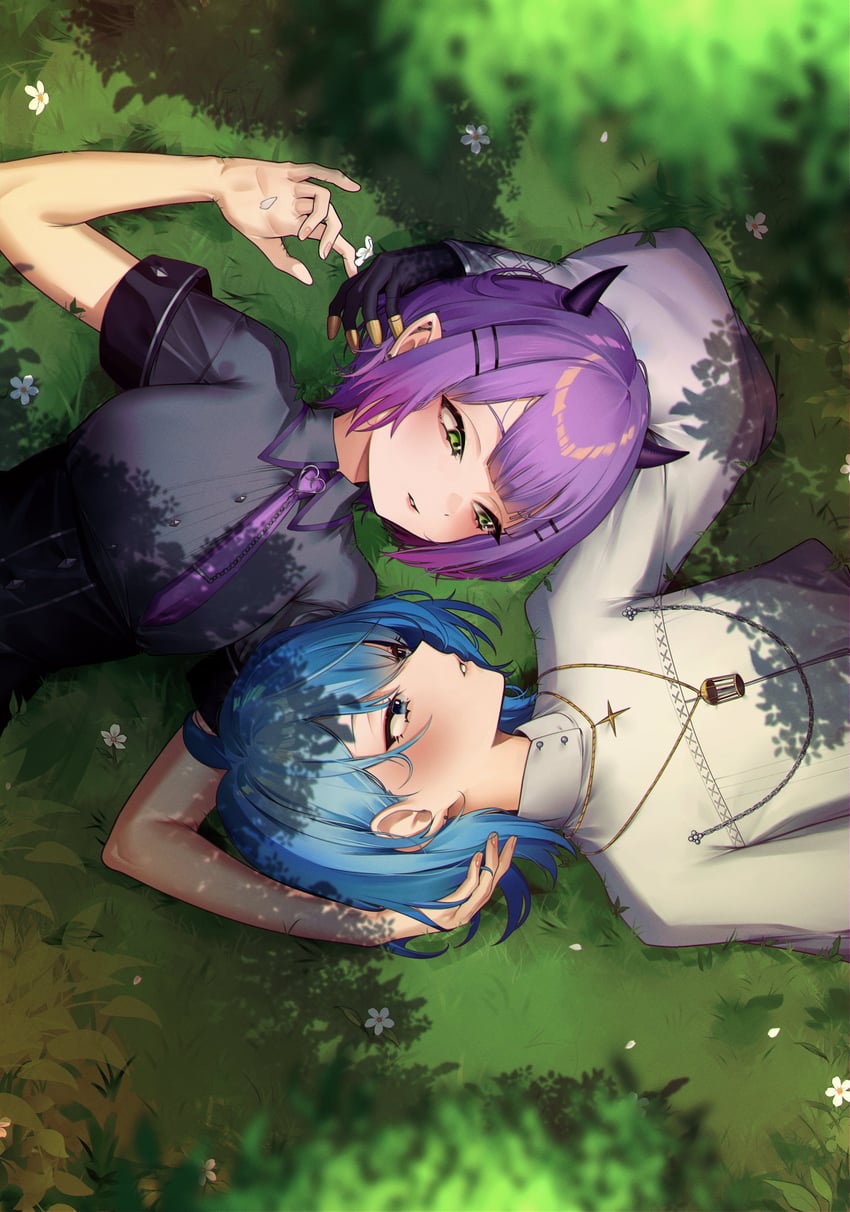 hoshimachi suisei and tokoyami towa (hololive) drawn by eredhen