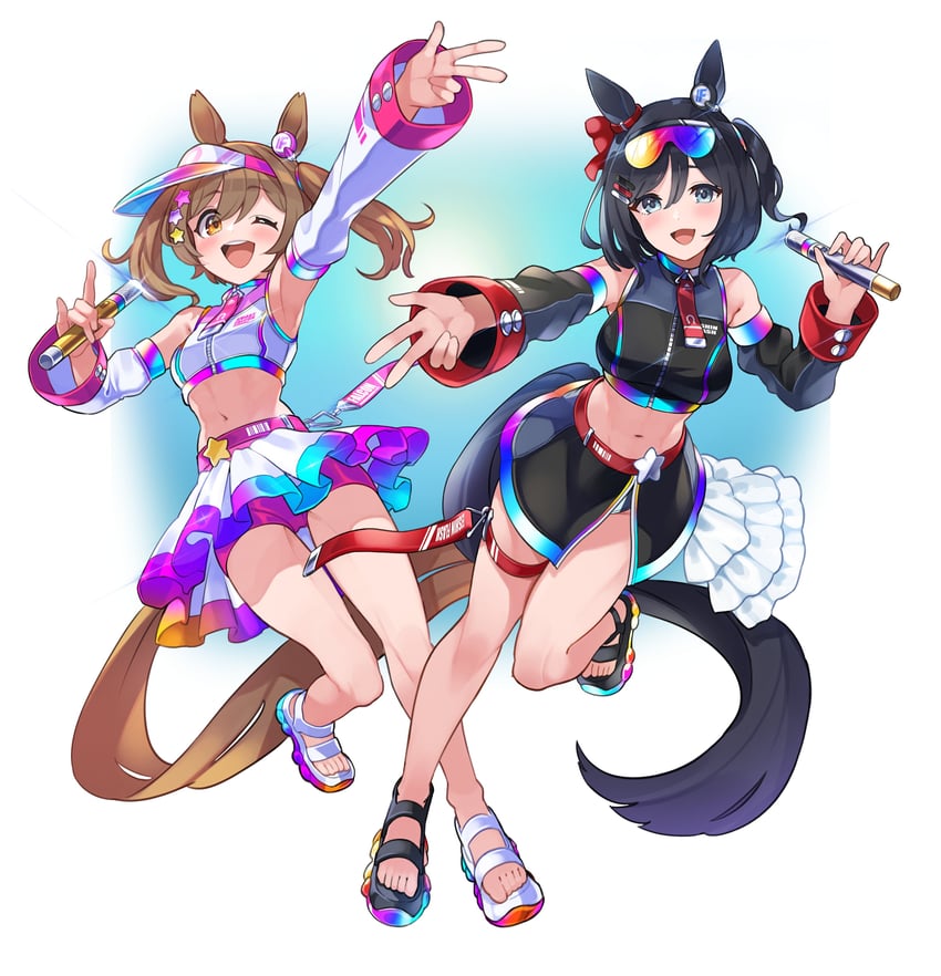 eishin flash and smart falcon (umamusume) drawn by yokoji_(kodai2015)