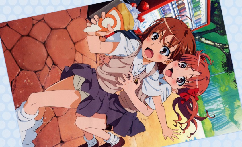 misaka mikoto and shirai kuroko (toaru majutsu no index and 2 more) drawn by tanaka_yuuichi