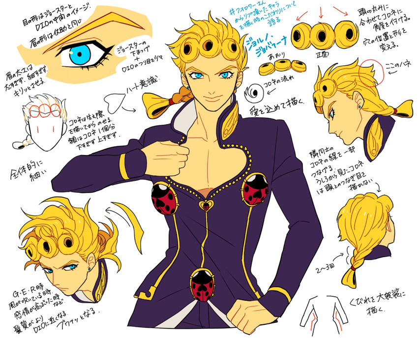 giorno giovanna (jojo no kimyou na bouken and 1 more) drawn by li_sakura