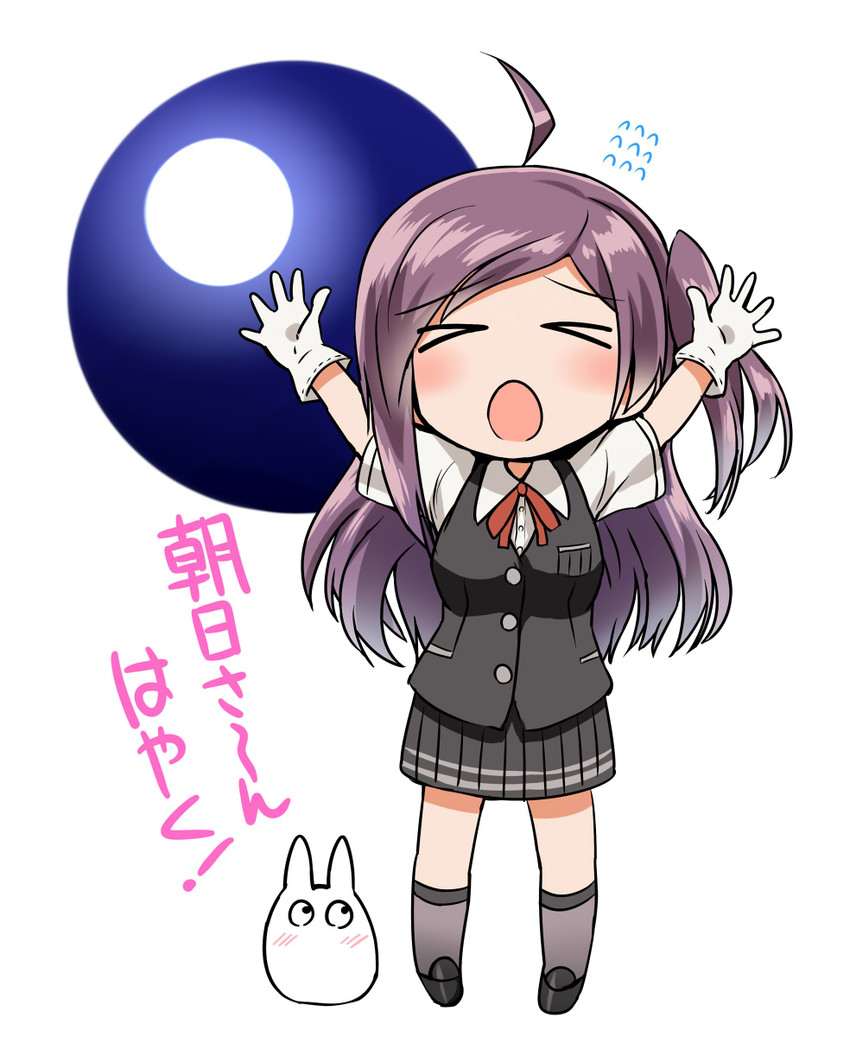 hagikaze, totoro, and chibi totoro (kantai collection and 1 more) drawn by kamelie