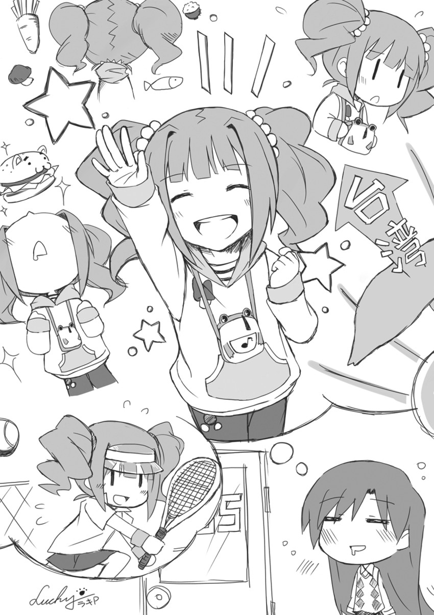 kisaragi chihaya and takatsuki yayoi (idolmaster) drawn by lucky_(lucky93283300)