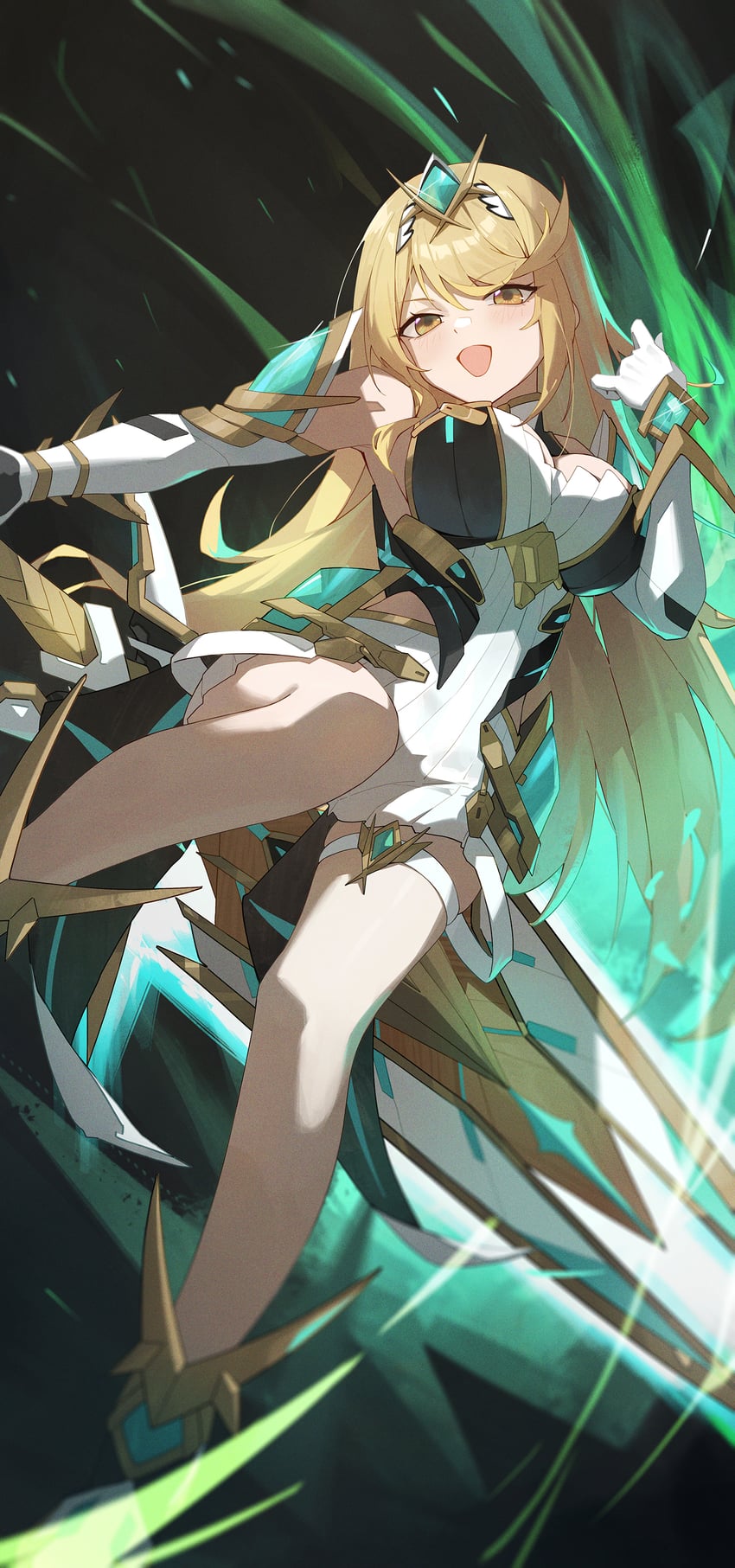mythra (xenoblade chronicles and 1 more) drawn by sukaliya