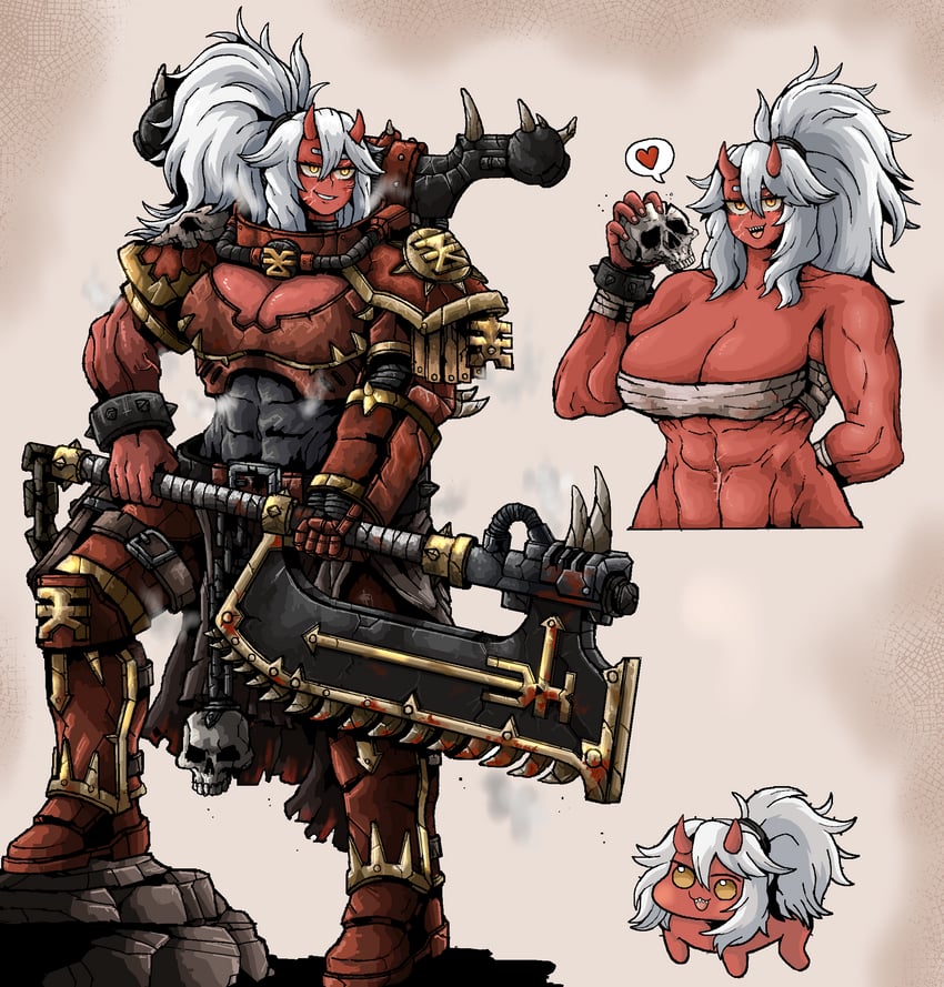 adeptus astartes, doro, and chaos space marine (goddess of victory: nikke and 1 more) drawn by octosoup