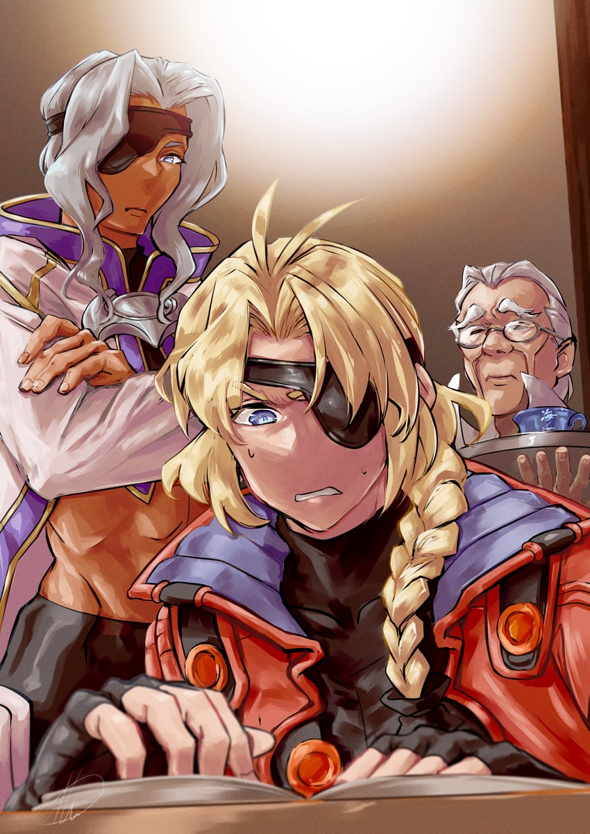 bartholomew fatima, sigurd harcourt, and lawrence maison (xenogears) drawn by hallupuna