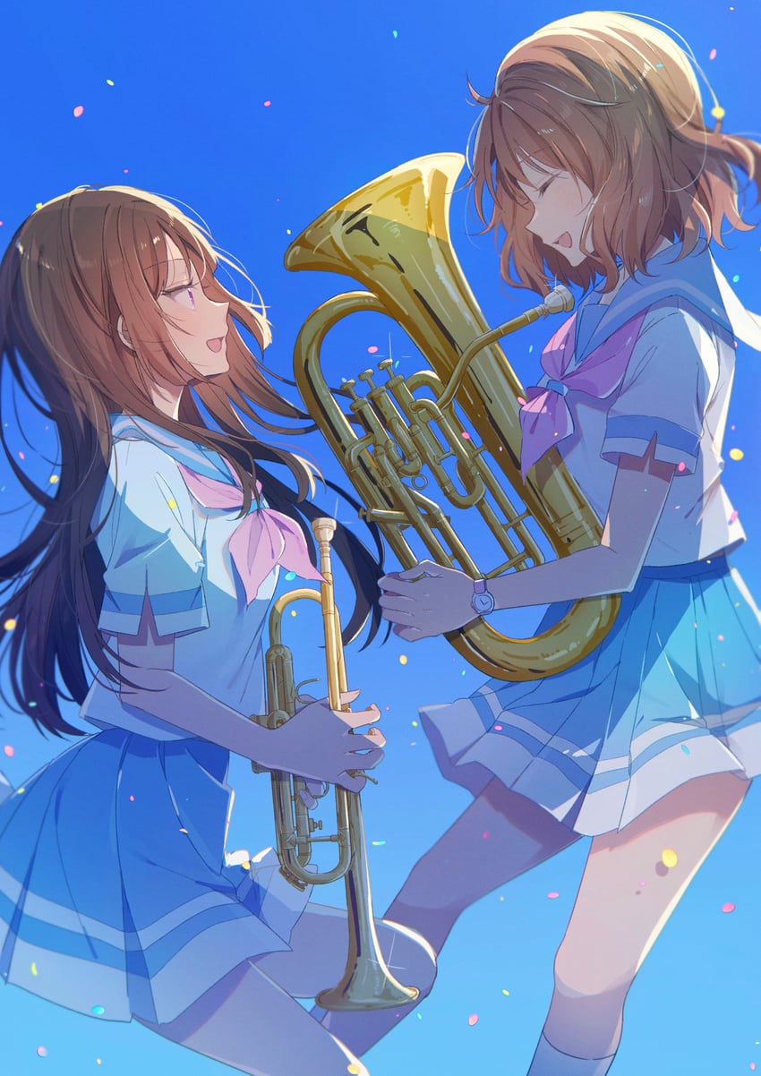 oumae kumiko and kousaka reina (hibike! euphonium) drawn by rococomm123
