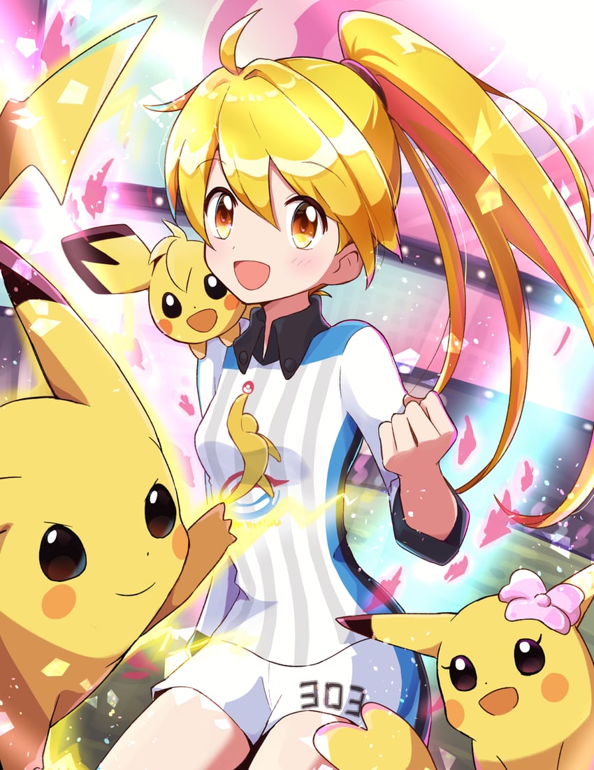 pikachu, pichu, yellow, pika, chuchu, and 1 more (pokemon and 2 more) drawn by haru_(haruxxe)