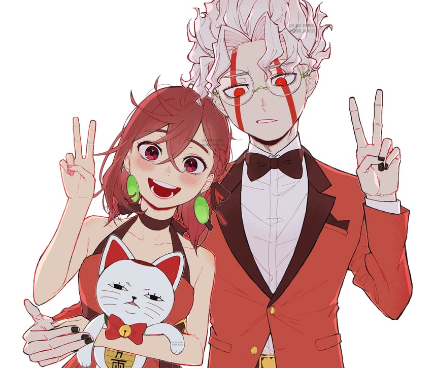 ayase momo, takakura ken, and turbo granny (dandadan) drawn by glamoro_27