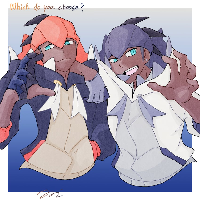 raihan (pokemon and 2 more) drawn by yoru_(night241241)