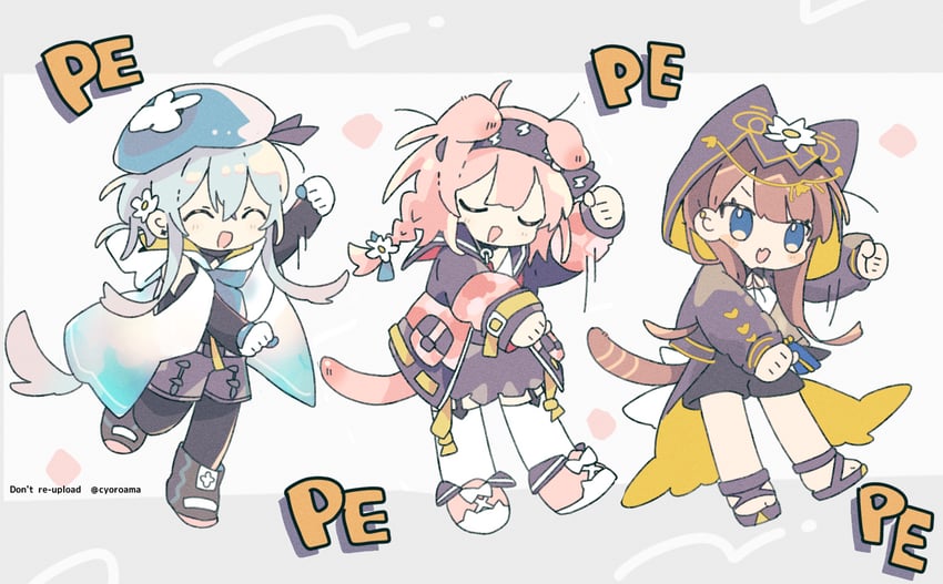 goldenglow, mizuki, and pepe (arknights) drawn by naguru_(cyoroama)