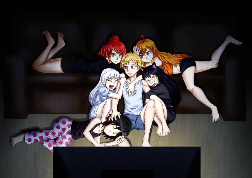 ruby rose, weiss schnee, yang xiao long, blake belladonna, pyrrha nikos, and 1 more (rwby) drawn by rks-kogiro
