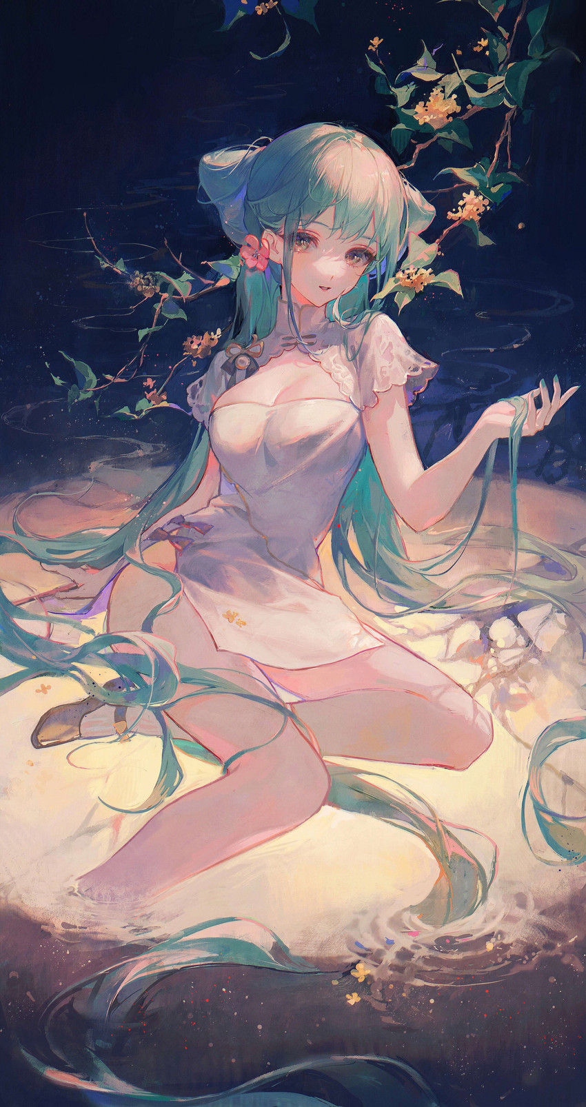 hatsune miku and shaohua hatsune miku (vocaloid) drawn by maccha_(mochancc)
