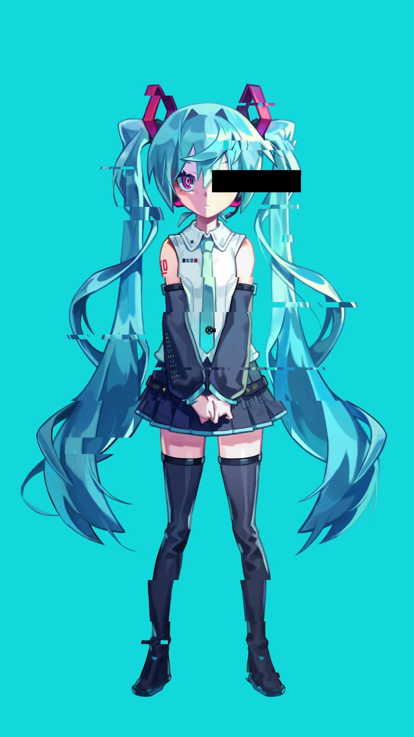 hatsune miku (vocaloid and 1 more) drawn by picklehaterx_x