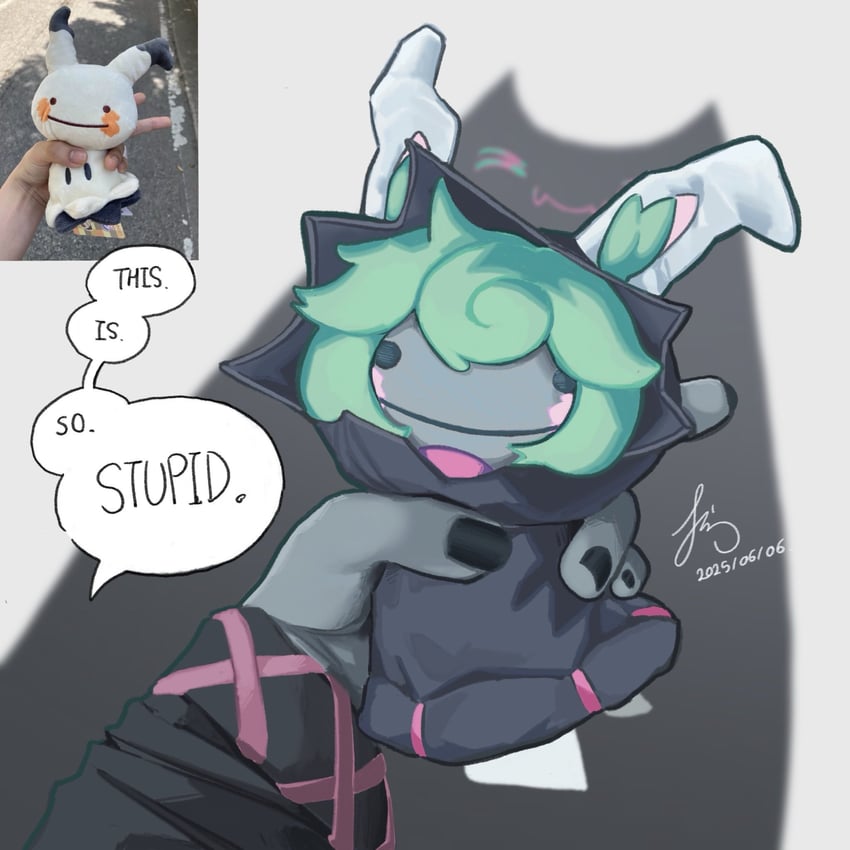 mimikyu and vex (pokemon and 1 more) drawn by chirppchirpin