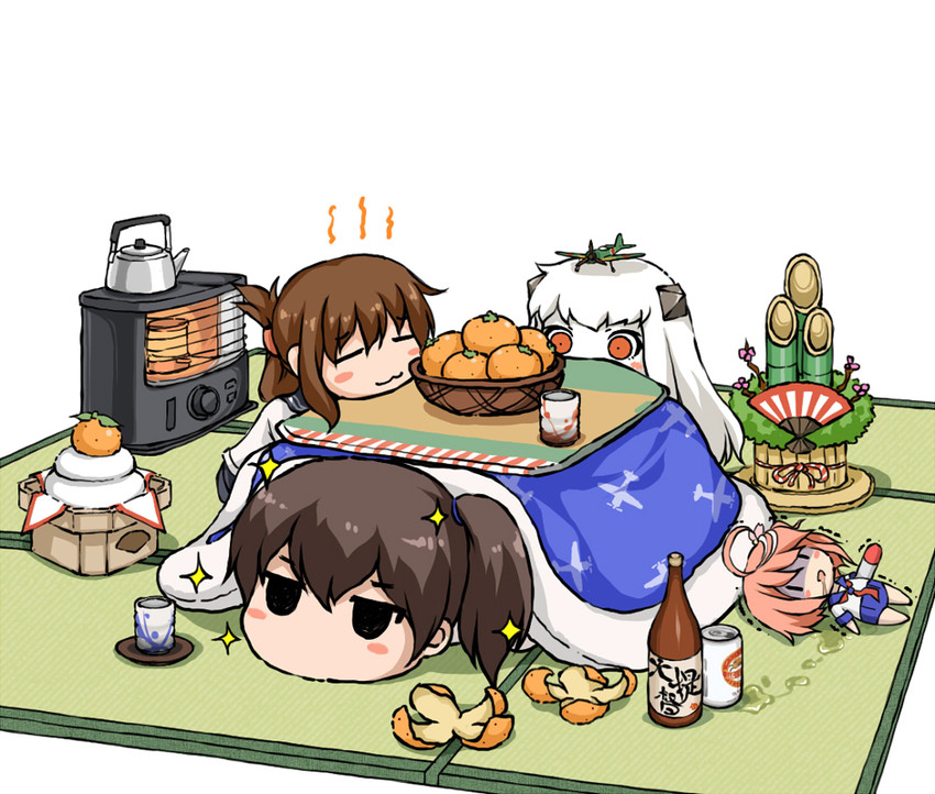 kaga, inazuma, northern ocean princess, and i-58 (kantai collection) drawn by kad and suda_(yuunagi_enikki)